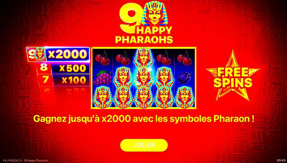 machine à sous 9 Happy Pharaos