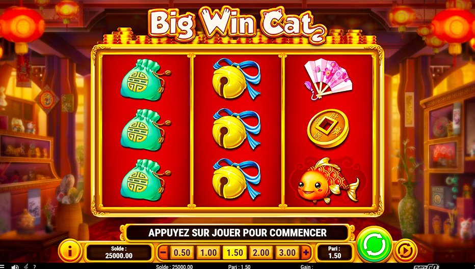 Rouleaux de la machine à sous Big Win Cat