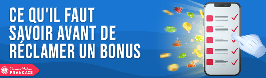 réclamez un bonus de casino