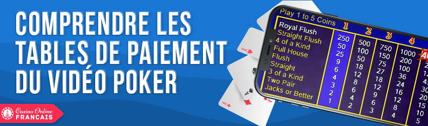 tables de paiement du vidéo poker