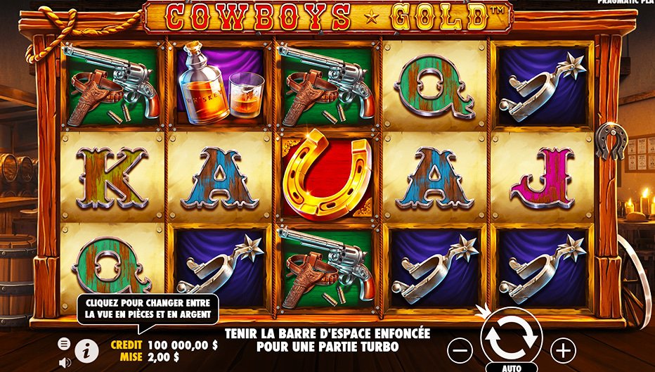 Rouleaux de la machine à sous Cowboys Gold