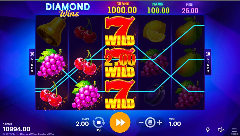 Lignes de paiement Diamond Wins: Hold & Win