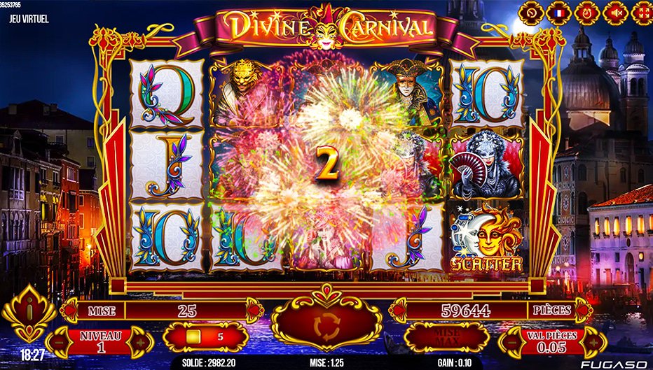 Lignes de paiement Divine Carnival