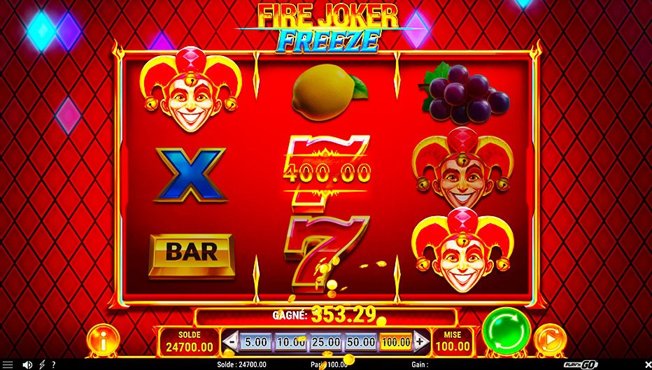 Lignes de paiement Fire Joker Freeze