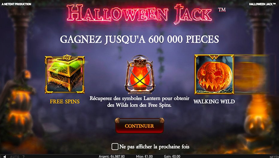 Machine à sous Halloween Jack