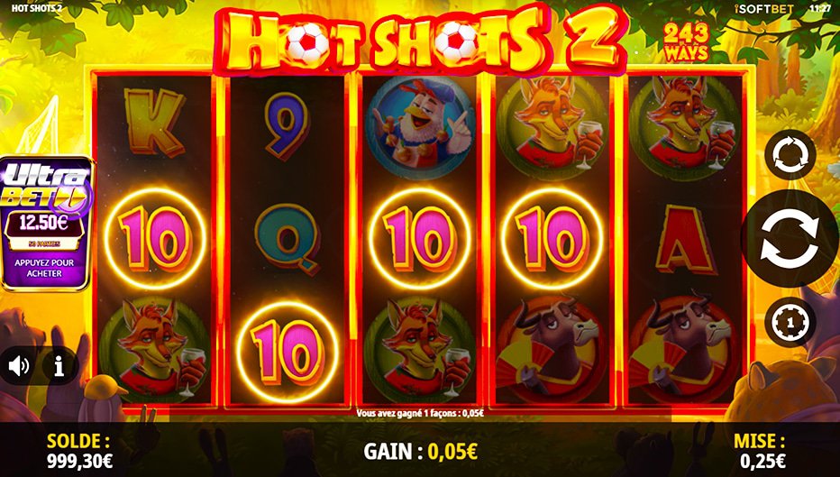 Lignes de paiement Hot Shots 2