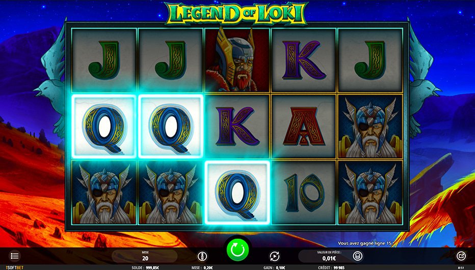 Lignes de paiement Legend of Loki