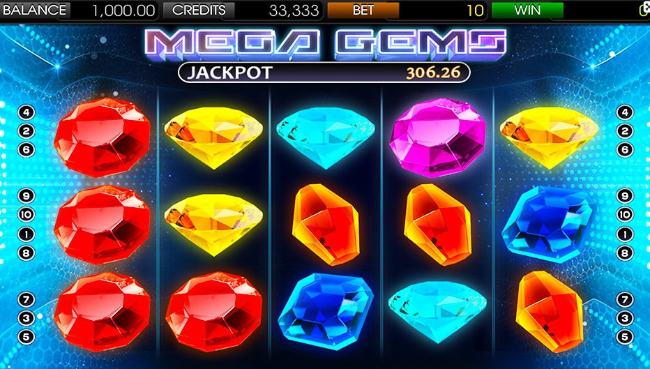 Rouleaux de la machine à sous Mega Gems