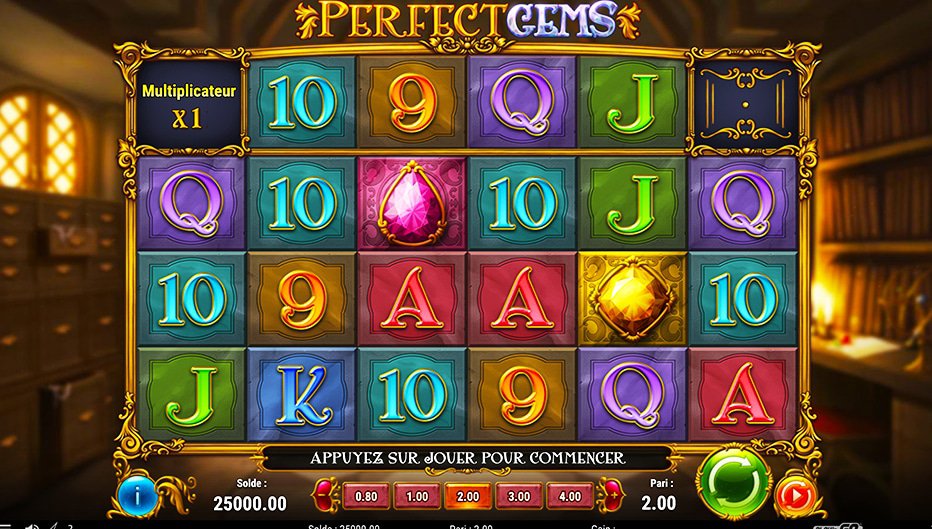 Rouleaux de la machine à sous Perfect Gems