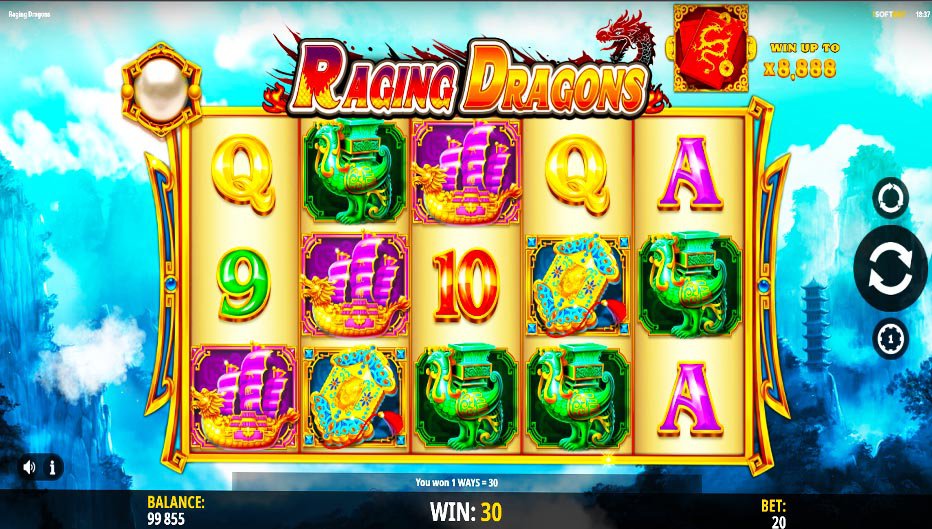 Lignes de paiement Raging Dragon