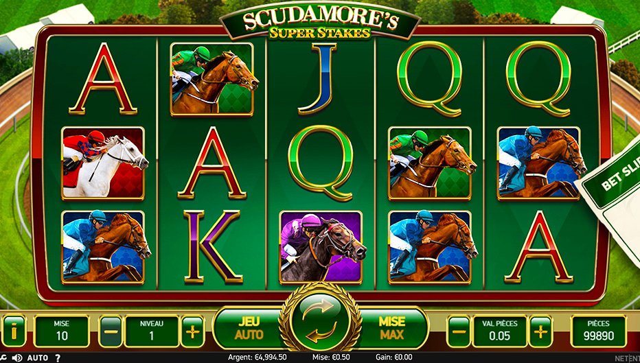 Rouleaux de la machine à sous Scudamore's Super Stakes