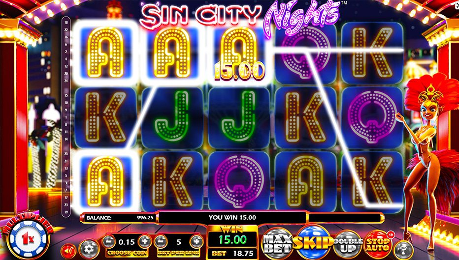 Lignes de paiement Sin City Nights