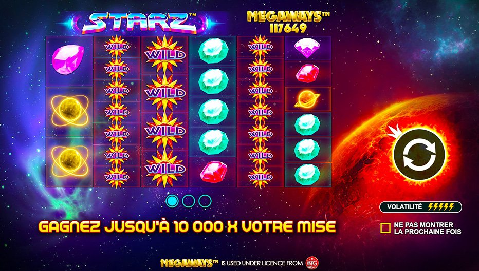 Table de paiement du jeu Starz Megaways