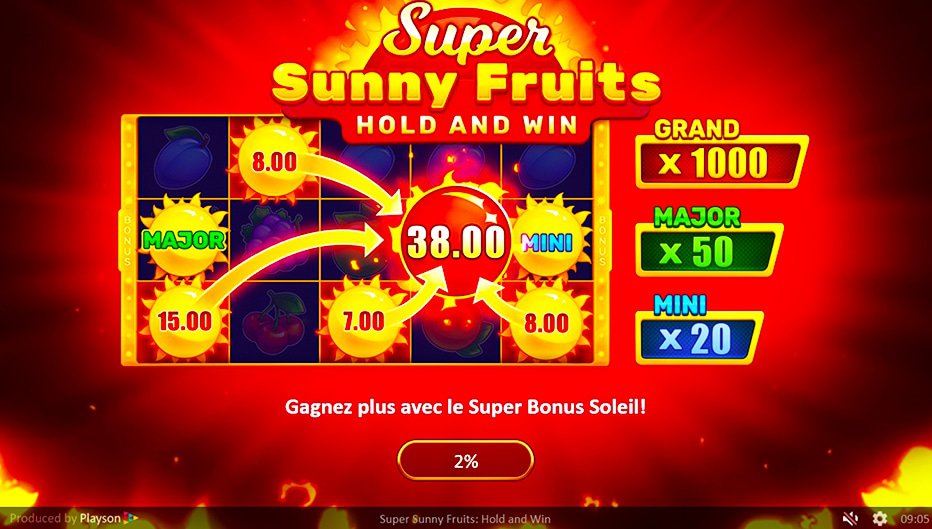 machine à sous Super Sunny Fruits: Hold and Win