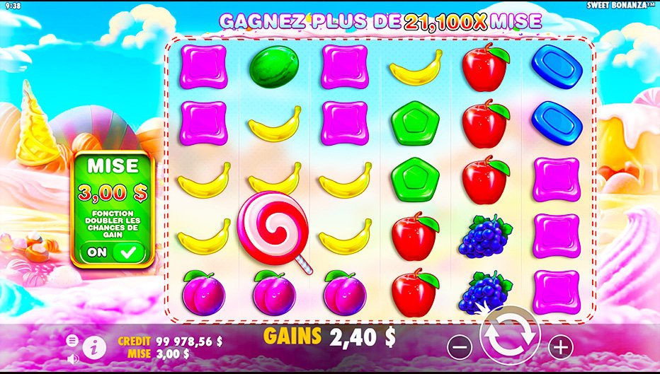 Lignes de paiement de Sweet Bonanza