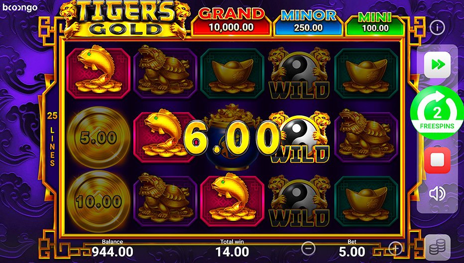 Lignes de paiement Tigers Gold