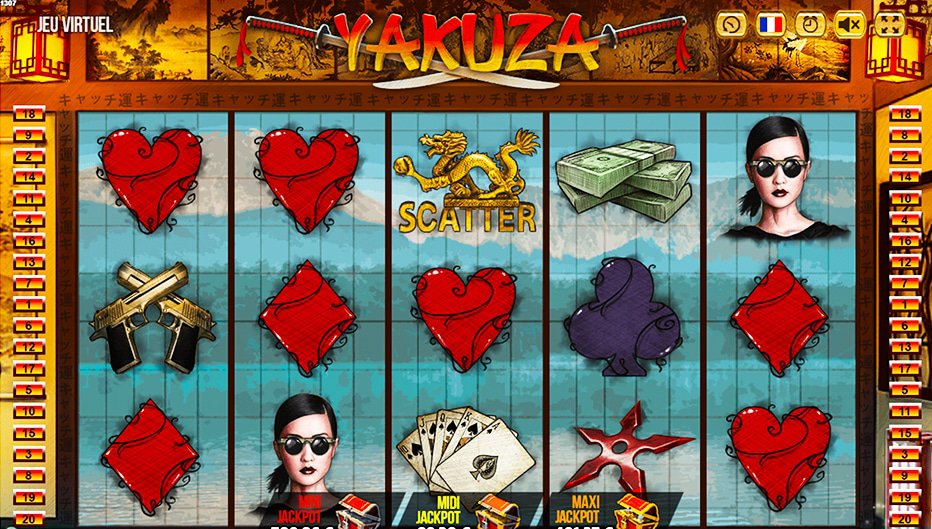 Rouleaux de la machine à sous Yakuza